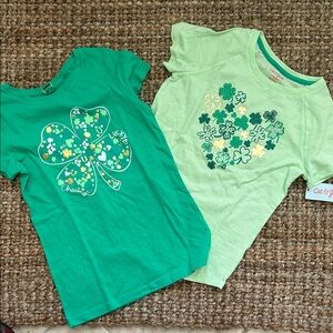 Two Girls Green Shamrock Graphic Short-Sleeve Tees - Two Pack